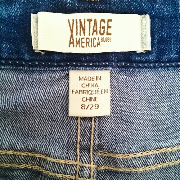 Vintage America Blues Denim Mini Skirt Blue 8/29 - Picture 5 of 8